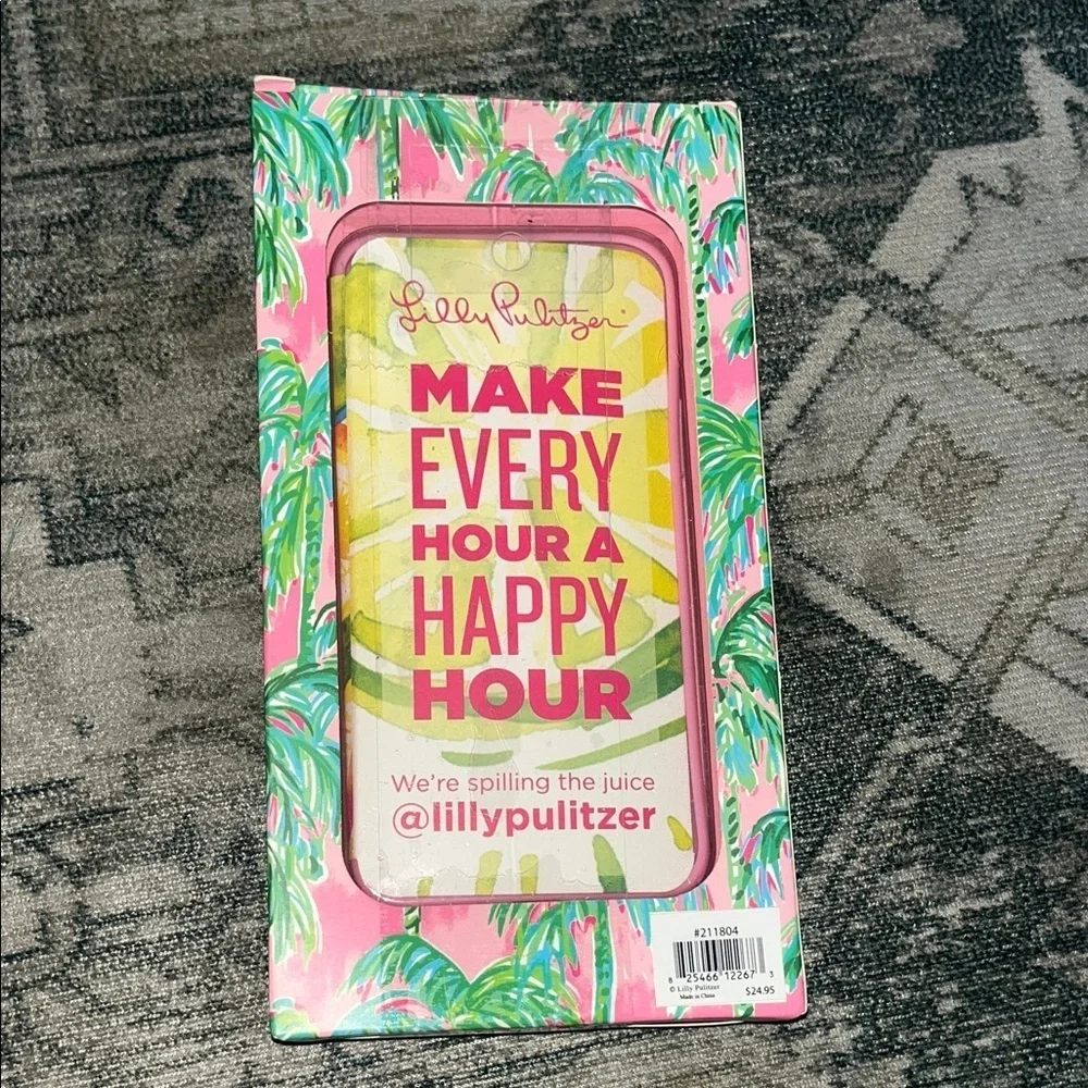 Lilly Pulitzer iPhone 11 Pro Case - Pink Blossom / Suite Views Palm Trees Print